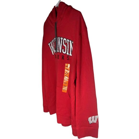 Wisconsin Badgers Men’s XXL Red Hoodie Sweatshirt NWT Pullover NCAA Logo - Picture 8 of 10